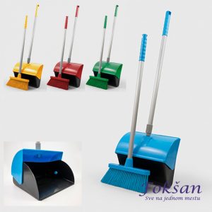 Metla i đubrovnik sa poklopcem, produžene drške - po HACCP standardu