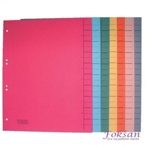 Pregradni kartoni-indeksi 1/100 A4,250g